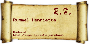 Rummel Henrietta névjegykártya