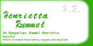 henrietta rummel business card